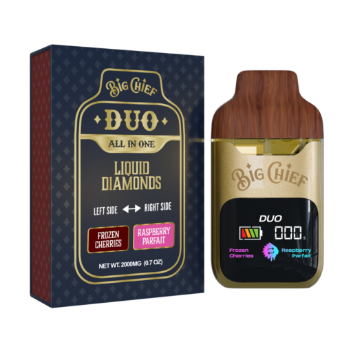 BIG CHIEF DUO ALL IN ONE FROZEN CHERRIES x RASPBERRY PARFAIT 2G DISPOSABLE