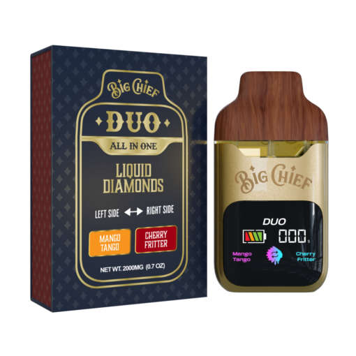 BIG CHIEF DUO ALL IN ONE MANGO TANGO x CHERRY FRITTER 2G DISPOSABLE
