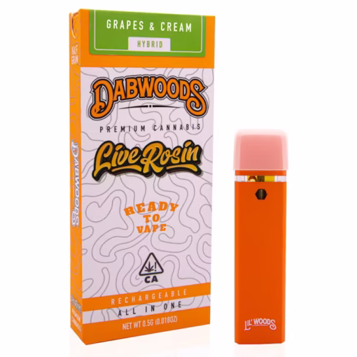 DABWOODS ALL IN ONE GRAPES AND CREAM 0.5G LIVE ROSIN DISPOSABLE
